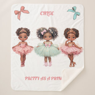 "PRETTY AS A PRINCESS" PERSONALIZED SHERPA BLANKET