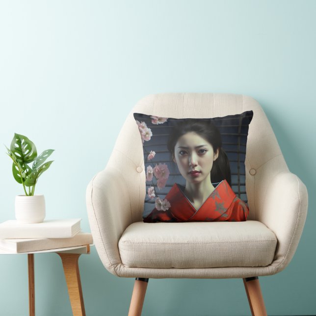 Pretty Asian Girl Cushion (Chair)