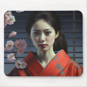 Pretty Asian Girl Mouse Pad