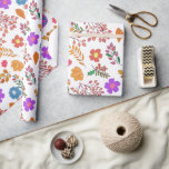 Pretty Assorted Floral Wedding Wrapping Paper<br><div class="desc">A pretty assortment of colourful flowers on a white background is the perfect wedding gift wrap your bride will love</div>