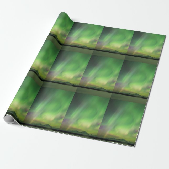 Pretty Aurora Wrapping Paper (Unrolled)