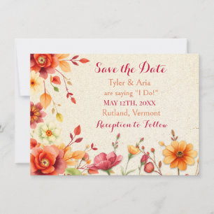 Pretty Autumn Elegant Wedding Save The Date