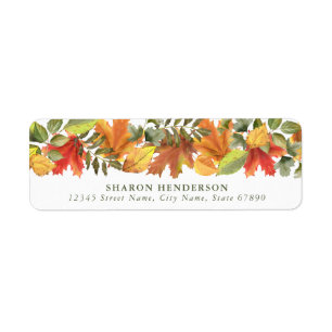 Pretty Autumn Leaves Return Address Labels