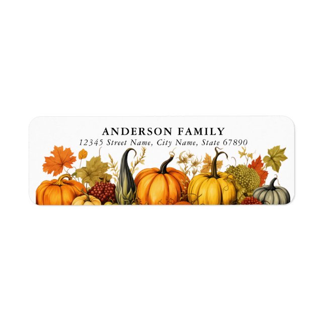 Pretty Autumn Return Address Labels (Front)