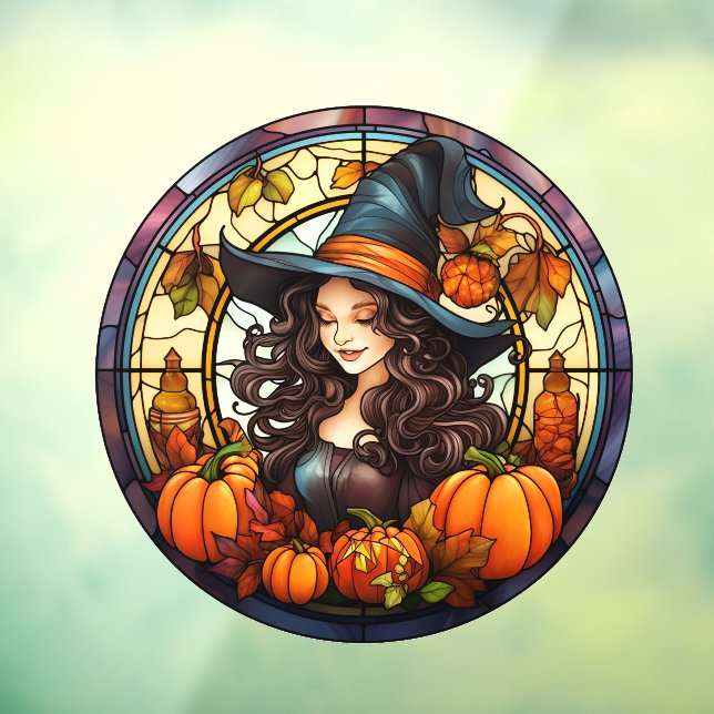 Pretty Autumn Witch Stained Glass (Sheet 3)