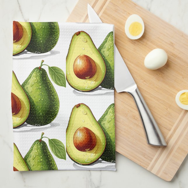 Pretty avocado kitchen towels (Quarter Fold)