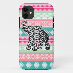 Pretty Aztec Pattern Elephant iPhone Case