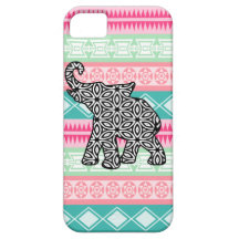 Pretty Aztec Pattern Elephant iPhone Case