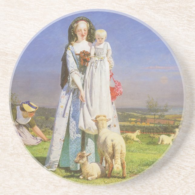 Pretty Baa Lambs by Ford Madox Brown Coaster (Front)