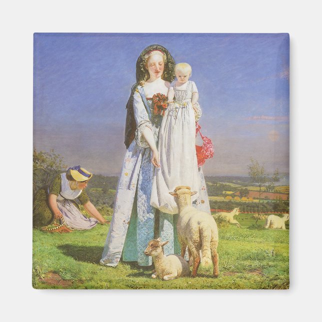 Pretty Baa Lambs by Ford Madox Brown Magnet (Front)