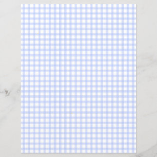 Pretty Baby Blue Plaid Gingham Scrapbook Paper