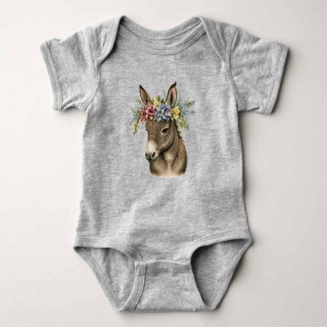 Pretty Baby Donkey Baby Bodysuit  (Front)