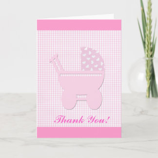 Pretty Baby Girl Pink Thank You Card