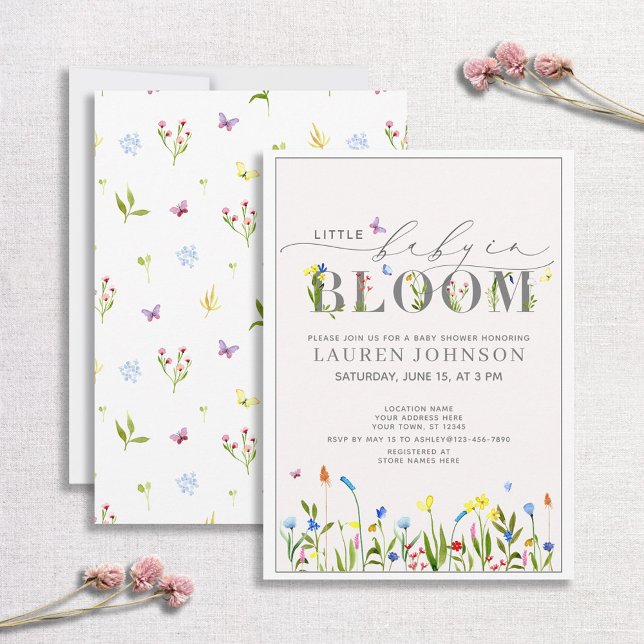 Pretty Baby in Bloom Wildflower Girl Baby Shower I Invitation (Creator Uploaded)