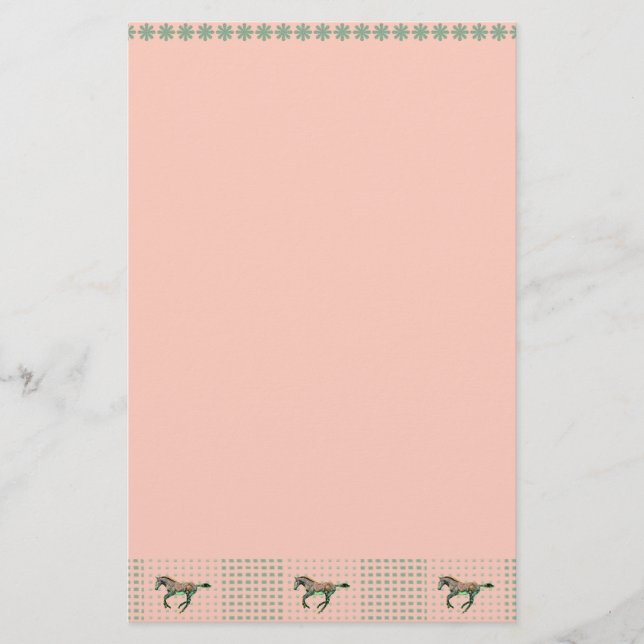 Pretty Baby on Green Checks Stationery (Front)