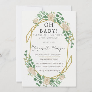 pretty baby shower invitation