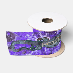 Pretty BALI LIZARD Design blue + your ideas Satin Ribbon