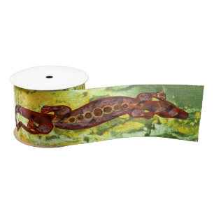 Pretty BALI LIZARD Design red + your ideas Satin Ribbon