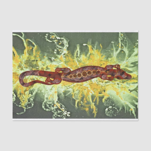 Pretty BALI LIZARD Design red + your ideas Tissue Paper (Front)