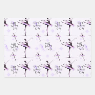 Pretty Ballerina Any Name Birthday Wrapping Paper 
