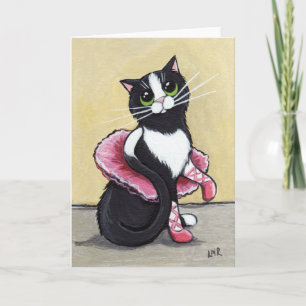 Pretty Ballerina - Cat Art Card