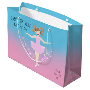 Pretty Ballerina girl Birthday Party Large Gift Bag