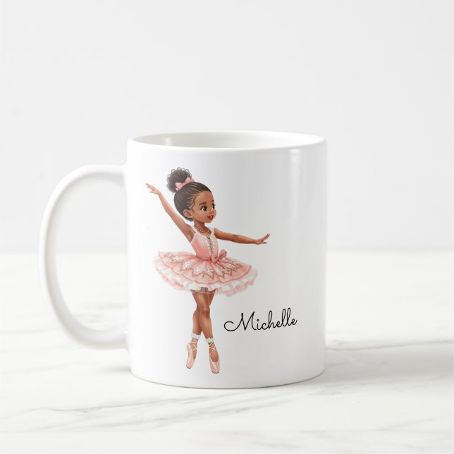 Pretty Ballerina Girl Custom Coffee Mug (Left)