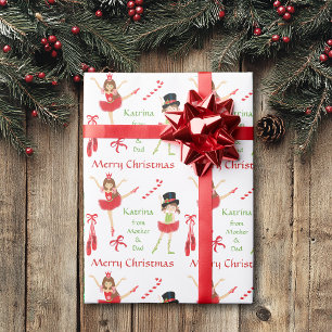 Pretty Ballerina Personalised Christmas Wrapping Paper