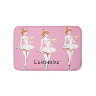Pretty Ballerina Posing with Martini Thunder_Cove Bath Mat