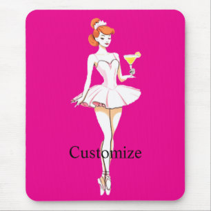 Pretty Ballerina Posing with Martini Thunder_Cove Mouse Pad
