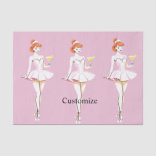 Pretty Ballerina Posing with Martini Thunder_Cove Tissue Paper