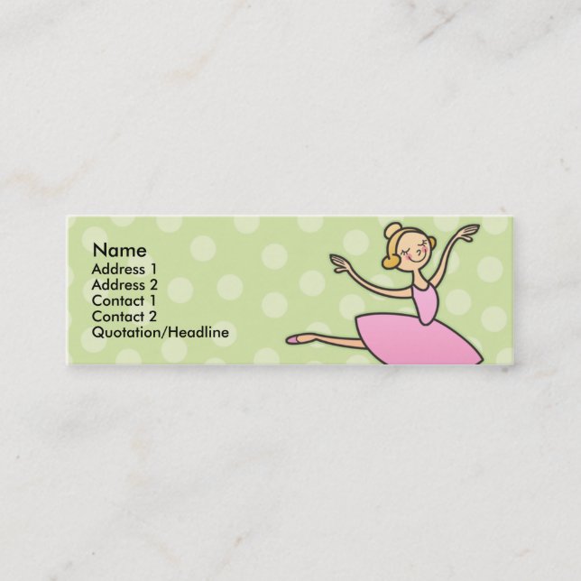 Pretty Ballerina Skinny Profile Cards (Front)