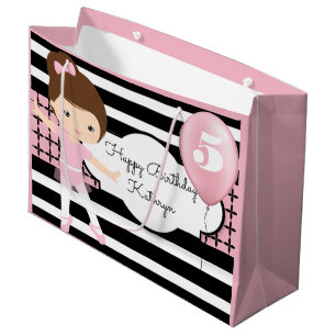 Pretty Ballerina w/Modern Patterns Large Gift Bag