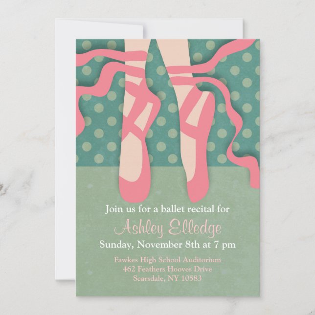 Pretty Ballet Recital Invitation (Front)