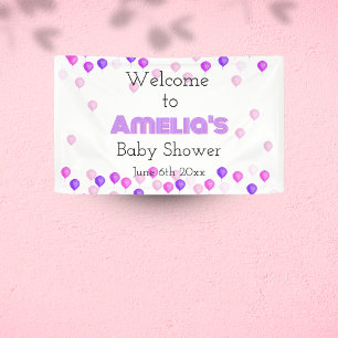 Pretty Balloon Baby Shower Welcome Banner