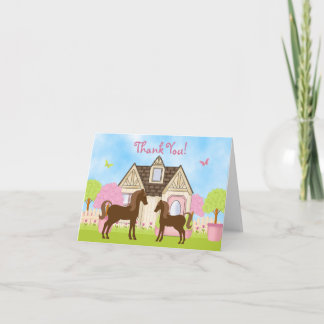 Pretty Barn Horse Thank You Cards
