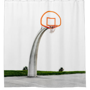 Pretty Basketball Artwork Shower Curtain