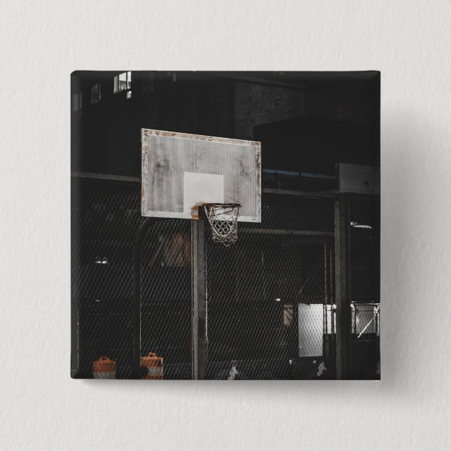 Pretty Basketball Design 15 Cm Square Badge (Front)