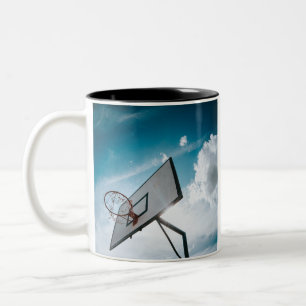 Pretty Basketball Design Two-Tone Coffee Mug