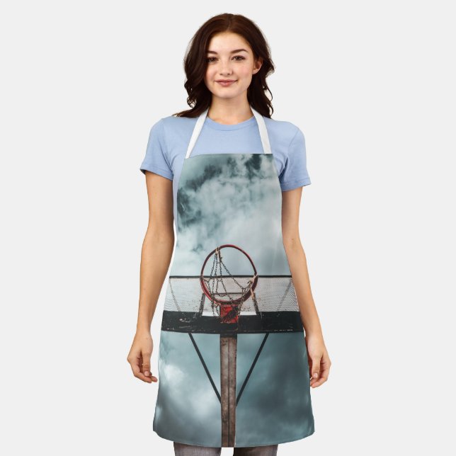Pretty Basketball Gift Apron (Worn)