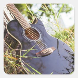 Pretty Bass Guitar Square Sticker