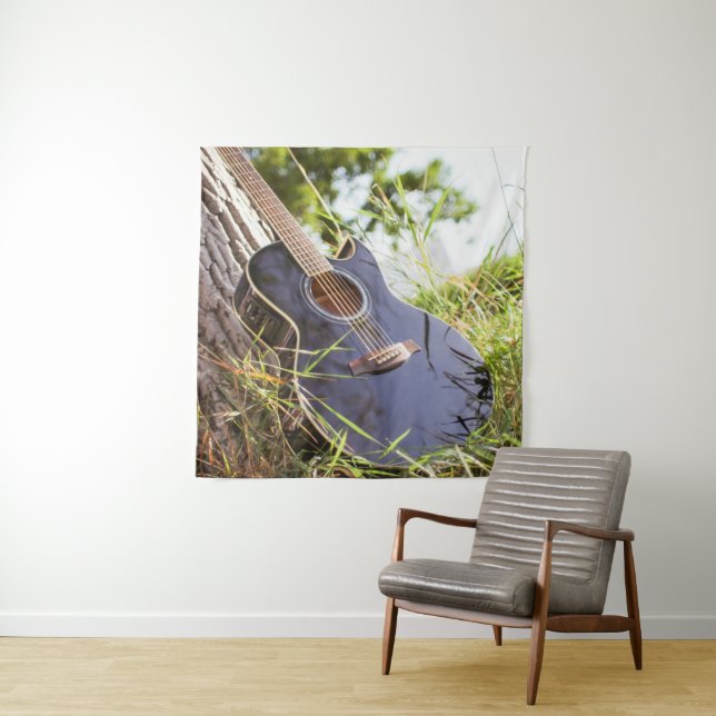 Pretty Bass Guitar Tapestry (In Situ)