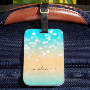 Pretty Beach Bokeh Luggage Tag