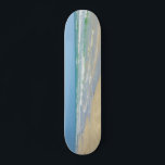 Pretty Beach Photo Custom Seashore Sandpiper Skateboard<br><div class="desc">This beautiful seaside photo skateboard features a lovely blue green waves rolling up onto the shore of the beach. The pretty light blue of the sunny sky and ocean along with the light sand of the beach make the perfect background for summer skateboarding.</div>