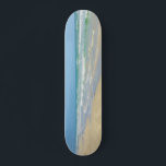 Pretty Beach Photo Custom Seashore Sandpiper Skateboard<br><div class="desc">This beautiful seaside photo skateboard features a lovely blue green waves rolling up onto the shore of the beach. The pretty light blue of the sunny sky and ocean along with the light sand of the beach make the perfect background for summer skateboarding.</div>