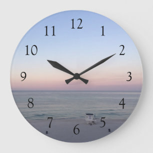 Pretty Beach Sunset Large Clock
