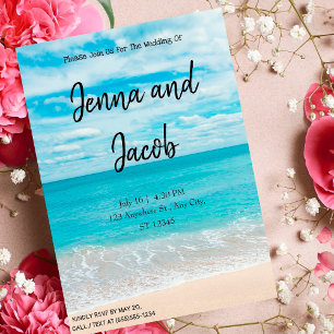 Pretty Beach Wedding Invitation
