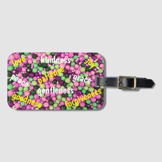Pretty Beads & Virtue Luggage Tag (Front Horizontal)