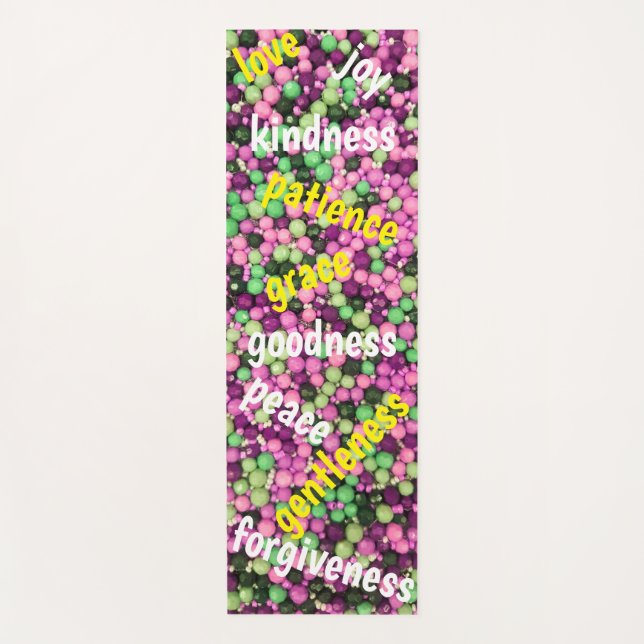 Pretty Beads & Virtue Yoga Mat (Front)