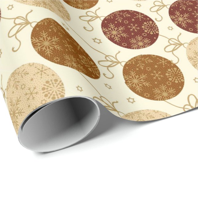Pretty Beautiful Pastel Christmas Hanging Balls. Wrapping Paper (Roll Corner)